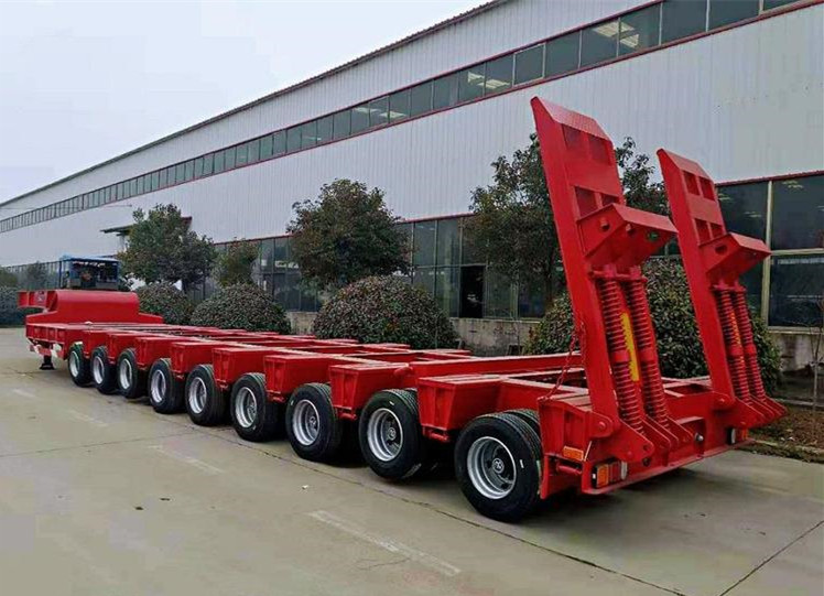 业骏平板拖车 叉车拖挂平板车物流 全挂车厂区短途运输车